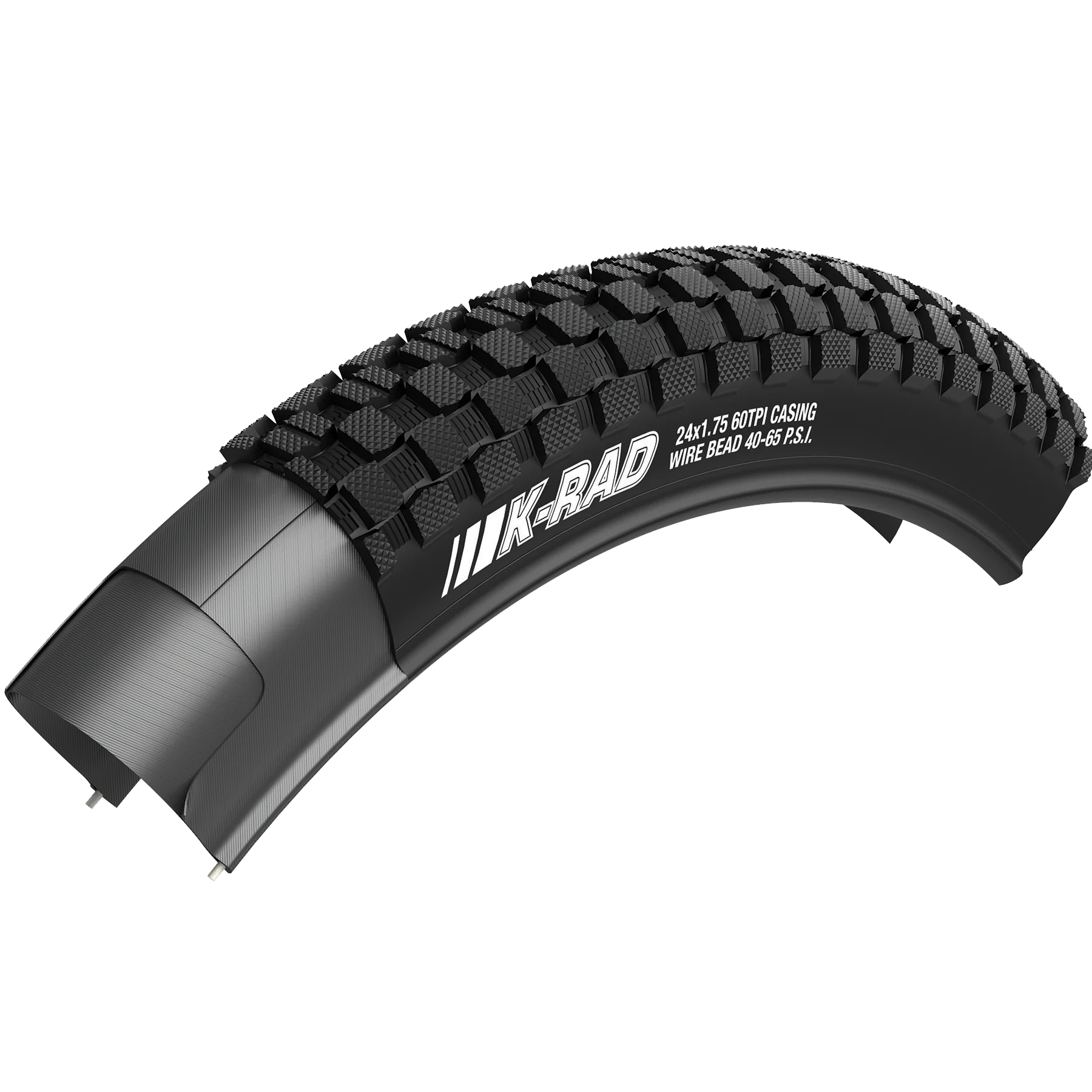 K-Rad Tire Black Steel 24 x 1.95