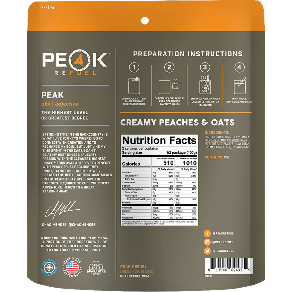 Creamy Peaches and Oats (2 Servings) - Image 2
