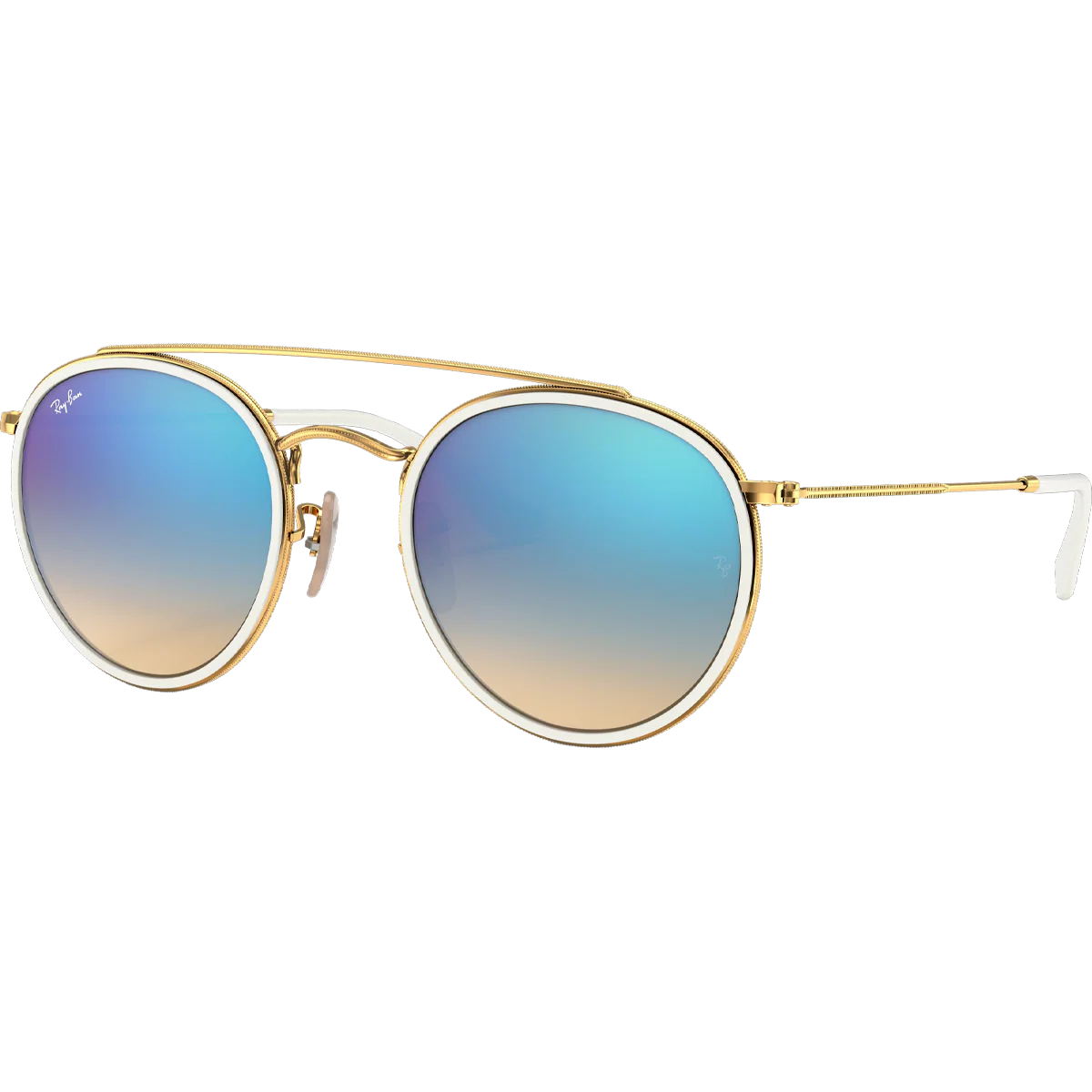 Round Double Bridge - Polished Gold/Blue Flash - Image 2