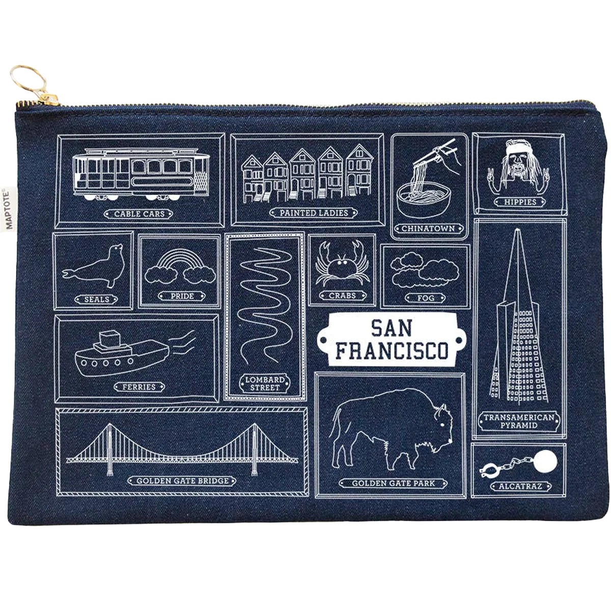 San Francisco Flat Zip Pouch