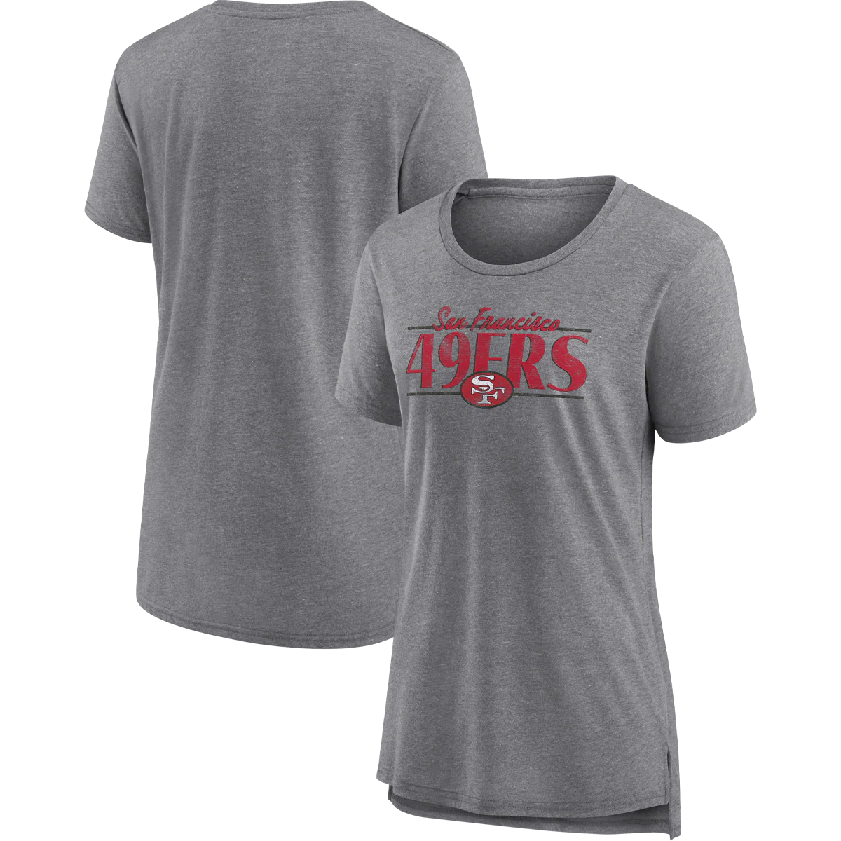 Women's 49ers Up The Middle Triblend Short Sleeve Tee - Image 3