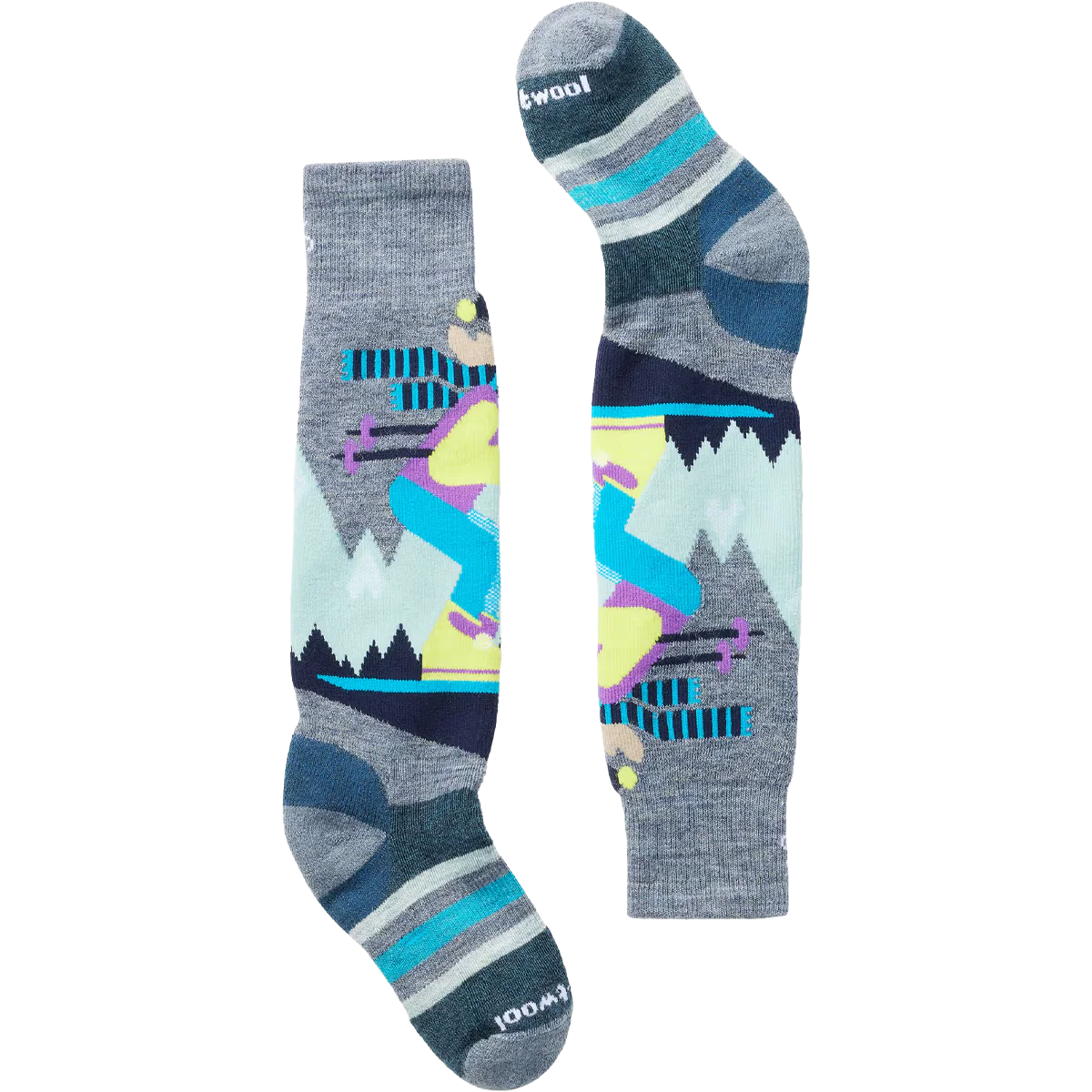 Youth Wintersport Full Cushion Mountain Moose Pattern Over The Calf Socks - Image 2