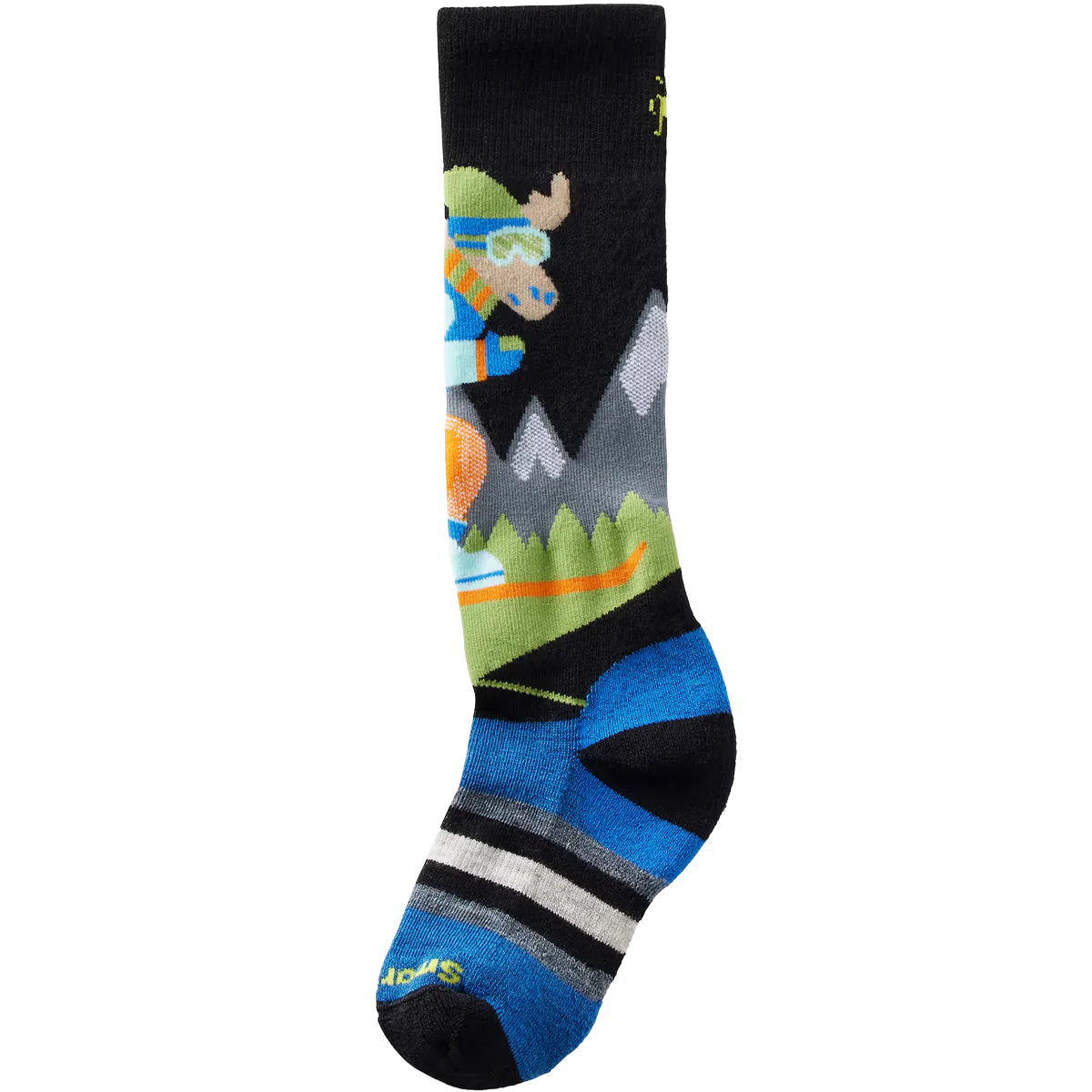 Youth Wintersport Full Cushion Mountain Moose Pattern Over The Calf Socks - Image 5